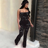 Women's Suspender Jumpsuit Wide Leg Pants