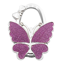 Glossy Frosted Big Butterfly Bag Hook With Inner Folding Ladies