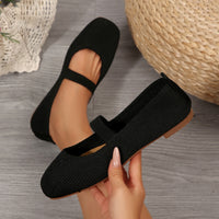 Womens Lightweight Breathable Knit Mesh Flats With A Low-cut Design