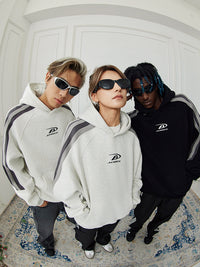 Ins American Stitching Thickening Hooded Autumn Winter Sweater