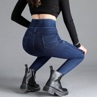 Elastic Waist High Waist Jeans For Women Spring And Autumn