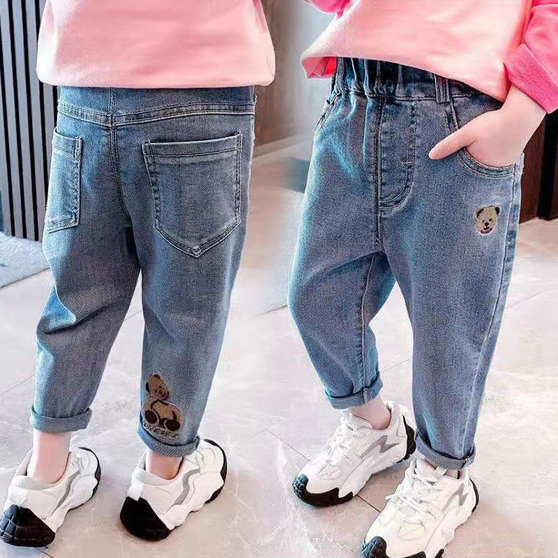 Spring And Autumn Casual Girls Jeans Fashionable Trousers