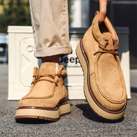 Mens Genuine Leather Suede Kangaroo Shoes Suede Martens Boots