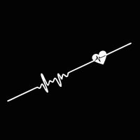 Car ECG Creative Heartbeat Motorcycle Body Bumper Decorative Stickers