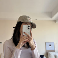 American-style Vintage Striped Patch Baseball Cap
