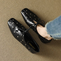 Leather Rivets Mary Jane Elegant Spring Leather Shoes