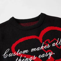 Dark American Sweater Heart Graffiti Sweater