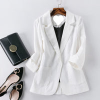 Omen's Springsummer Thin Fashion Slim Fit Sub-suit Cropped Sleeve Short Top