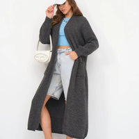 Women's Long Knitted Cardigan Buckle-free Coat