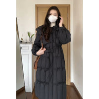 Mid-length Sailor Collar Design Sense Western Style Waist-slimming Niche Coat Down Jacket