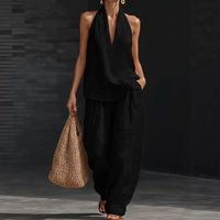 Casual Wide-Leg Pants Two-Piece Set Fashionable Trendy Style