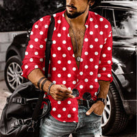 Long Sleeve Shirt Simple Printed Men's Casual Printed Shirt