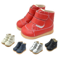 Children's round toe leather boots
