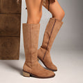 Slimming Suede Boots Women's Side Zipper Stiletto Heel Long Fashion