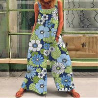 Women's Leisure Fashion Polyester Print Jumpsuit