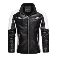 New European And American Style Youth Men's Thin Leather Jacket With Stand-up Collar Slim Fit Jacket