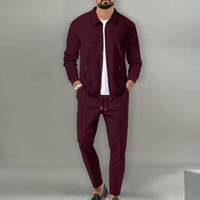 Coat Men's Autumn Zipper Pocket Lapels Slim-fit Cardigan Jacket Suits