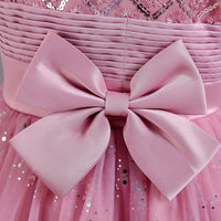 Girls' Fashion Sequin Bow Mesh Dress