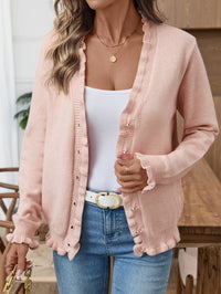 Fashion Elegant Wooden Ear Button Sweater Top