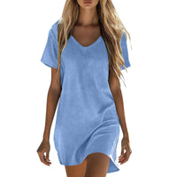 Women's V-Neck Casual Comfortable Pocket Dress