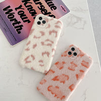 Compatible with Apple , Plush leopard print spermatophore 8plus soft shell