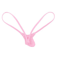 Men's Thong Full Color Plain Double Ding T-shaped Panties Boys Underwear