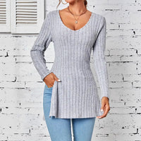 Womens Stylish Casual Slim-fit Knit Top