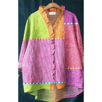 Women's Loose Print Crew Neck Casual Plus Size Shirt