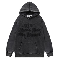 Distressed Fleece-lined Thickened Hooded Sweatshirt Men's Street Tide Brand Niche Loose Pullover Hoodie