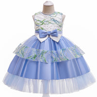 European And American Girls Mesh Lace Princess Dress Sleeveless