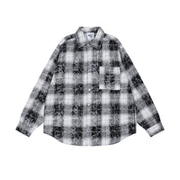 Fashion Loose Plaid Long Sleeve Shirt Men