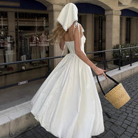 Fitted-waist Bubble Cotton Womens Skirt