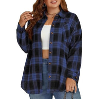 European And American Style Spring Autumn Casual Button-down Flannel Plaid Long-sleeve
