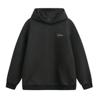 Split Structure Contrast Color Embroidered Fashion Brand Loose Hoodie Coat