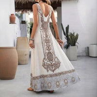 White Bohemian Style Dress For Women