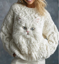 Womens Soft Cozy Crew-neck Long-sleeve Sweater For Fall And Winter