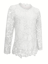 Lace Crewneck Long-sleeve Vintage Top