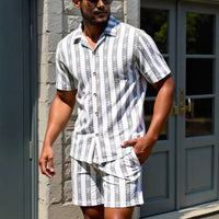 Men's Casual Resort Shirt And Loose Shorts Set