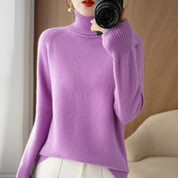 Women's Fashion High Collar Knitted Sweater