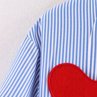 Versatile Heart Applied Zippered Pocket Jacket Coat