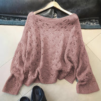 Cutout Blouse Thin Loose High-end All-matching Youthful-looking Pullover Knitted Top