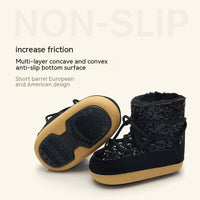 Children's Snow Boots Women's Winter Warm Fleece-lined Sequins