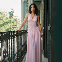 Women's Solid-color Cross-border Backless Dress