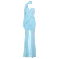 Elegant Flowing Off-shoulder Mermaid Dress Vacation-style Gown