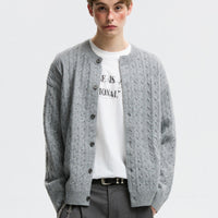 Twisted Solid Color Sweater Cardigan For Men And Women, American Style For Autumn And Winter