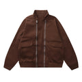 Loose Casual American Street Solid Color Long Sleeve Pilot Coat