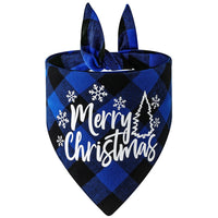 Cotton Plaid Christmas Pet Triangle Scarf Dog Saliva Towel