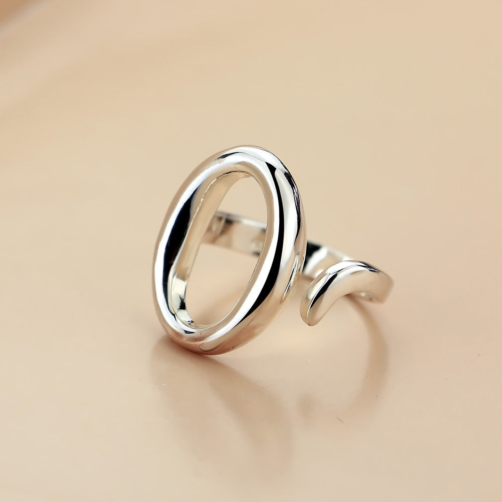 Fashion S925 Silver Opening Ring Geometric O-type