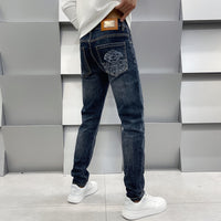 Men's Casual Slim Fit Straight Leg Elastic Jeans