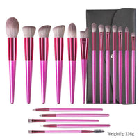 18 Champagne Makeup Brushes Suit High Quality Solid Wood Handle Beauty Tools